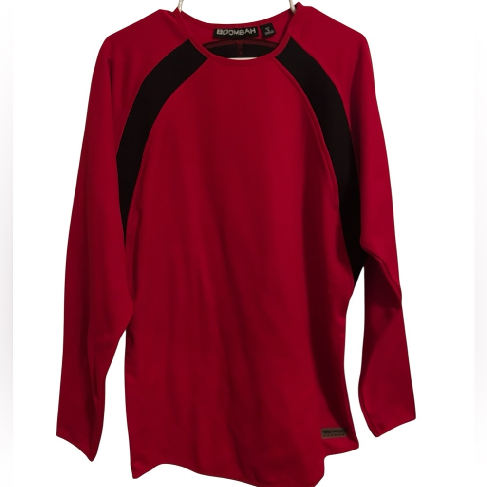 Boombah Bomber Men's Long Sleeve Red‎ & Black Activewear Shirt Size Small